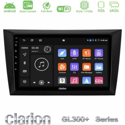 Clarion GL300+ Series 4Core Android ClarionOS 4+64GB  Vw Golf 6 Navigation Multimedia Tablet 9