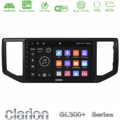 Clarion GL300+ Series 4Core Android ClarionOS 4+64GB  VW Amarok 2017-2022 Navigation Multimedia Tablet 9