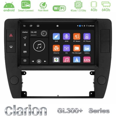 Clarion GL300+ Series 4Core Android ClarionOS 4+64GB  VW Passat B5 2001-2005 Navigation Multimedia Tablet 9
