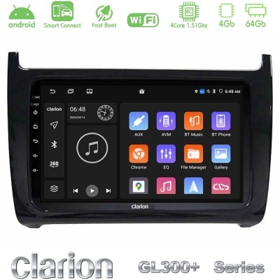 Clarion GL300+ Series 4Core Android ClarionOS 4+64GB  Vw Polo Navigation Multimedia Tablet 9
