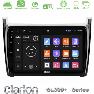 Clarion GL300+ Series 4Core Android ClarionOS 4+64GB  Vw Polo Navigation Multimedia Tablet 9