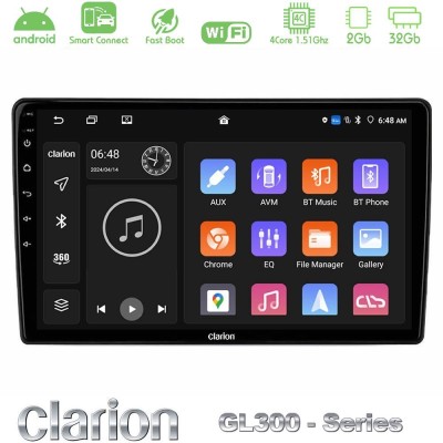 Clarion GL300 Series 4Core AndroidOS 2+32GB Navigation Multimedia Tablet 9