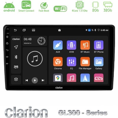 Clarion GL300 Series Alfa Romeo Mito 2008-2014 4Core Android ClarionOS 2+32GB Navigation Multimedia Tablet 9