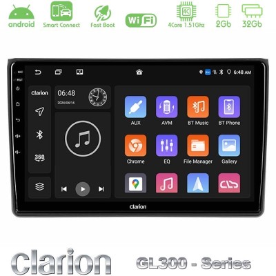 Clarion GL300 Series 4Core Android ClarionOS 2+32GB Audi A4 B7 Navigation Multimedia Tablet 9