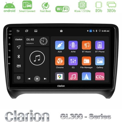 Clarion GL300 Series 4Core Android ClarionOS 2+32GB Audi TT B7 Navigation Multimedia Tablet 9
