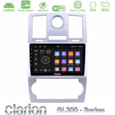 Clarion GL300 Series 4Core Android ClarionOS 2+32GB Chrysler 300C Navigation Multimedia Tablet 9