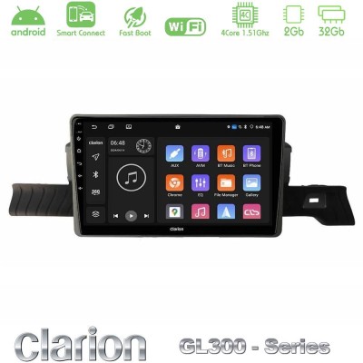 Clarion GL300 Series 4Core Android ClarionOS 2+32GB Citroen C3 You 2025-> Navigation Multimedia Tablet 9