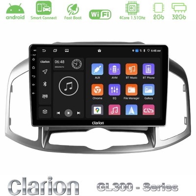 Clarion GL300 Series 4Core Android ClarionOS 2+32GB Chevrolet Captiva 2012-2016 Navigation Multimedia Tablet 10