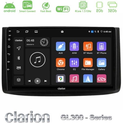 Clarion GL300 Series 4Core Android ClarionOS 2+32GB Chevrolet Aveo 2006-2010 Navigation Multimedia Tablet 9