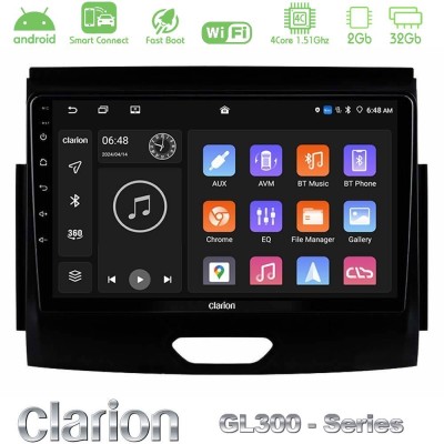 Clarion GL300 Series 4Core Android ClarionOS 2+32GB Ford Ranger 2017-2022 Navigation Multimedia Tablet 9