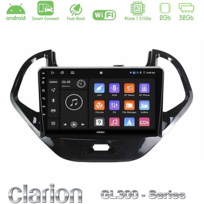 Clarion GL300 Series 4Core Android ClarionOS 2+32GB Ford Ka 2016-2020 Navigation Multimedia Tablet 9