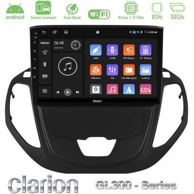 Clarion GL300 Series 4Core Android ClarionOS 2+32GB Ford Transit Courier 2015-2023 Navigation Multimedia Tablet 9