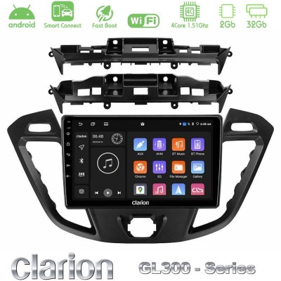 Clarion GL300 Series 4Core Android ClarionOS 2+32GB Ford Transit Custom/Tourneo Custom Navigation Multimedia Tablet 9