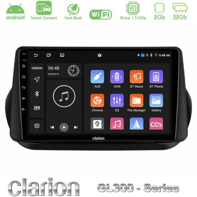 Clarion GL300 Series 4Core Android ClarionOS 2+32GB Fiat Fiorino/Citroen Nemo/Peugeot Bipper Navigation Multimedia Tablet 10