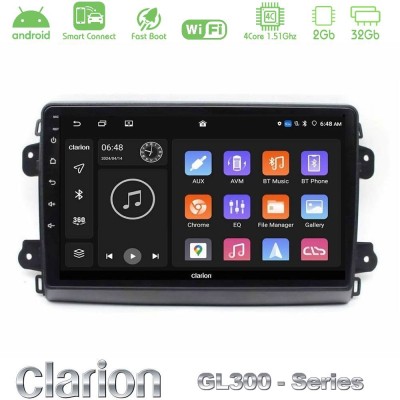 Clarion GL300 Series 4Core Android ClarionOS 2+32GB Citroen/Fiat/Opel Navigation Multimedia Tablet 9
