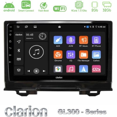 Clarion GL300 Series 4Core Android ClarionOS 2+32GB Honda HR-V 2021-> Navigation Multimedia Tablet 9