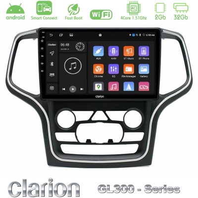 Clarion GL300 Series 4Core Android ClarionOS 2+32GB Jeep Grand Cherokee 2014-2020 Navigation Multimedia Tablet 10
