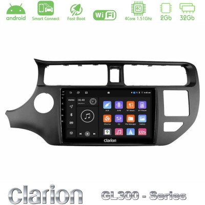 Clarion GL300 Series 4Core Android ClarionOS 2+32GB Kia Rio 2011-2015 Navigation Multimedia Tablet 9