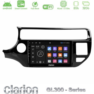 Clarion GL300 Series 4Core Android ClarionOS 2+32GB Kia Rio 2015-2017 Navigation Multimedia Tablet 9