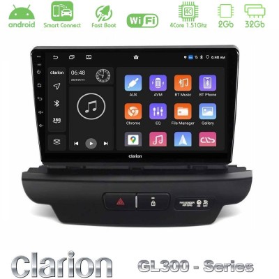 Clarion GL300 Series 4Core Android ClarionOS 2+32GB Kia Ceed 2018-2023 Navigation Multimedia Tablet 9