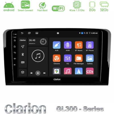 Clarion GL300 Series 4Core Android ClarionOS 2+32GB Mercedes ML/GL Class Navigation Multimedia Tablet 9