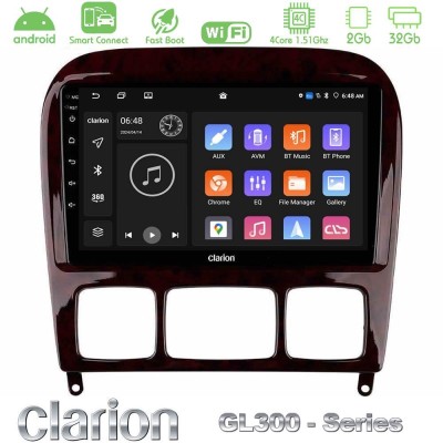 Clarion GL300 Series 4Core Android ClarionOS 2+32GB Mercedes S Class 1999-2004 (W220) Navigation Multimedia Tablet 9