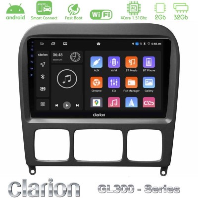 Clarion GL300 Series 4Core Android ClarionOS 2+32GB Mercedes S Class 1999-2004 (W220) Navigation Multimedia Tablet 9
