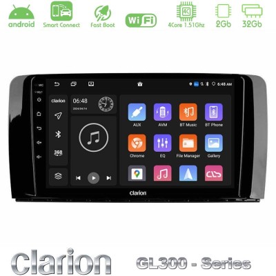 Clarion GL300 Series 4Core Android ClarionOS 2+32GB Mercedes R Class Navigation Multimedia Tablet 9