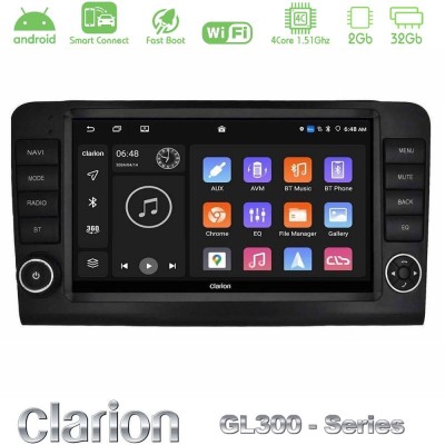 Clarion GL300 Series 4Core Android ClarionOS 2+32GB Mercedes ML/GL Class W164 2006-2011 Navigation Multimedia Tablet 9