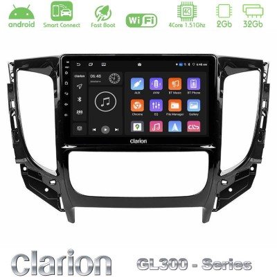 Clarion GL300 Series 4Core Android ClarionOS 2+32GB Mitsubishi L200 2016-> & Fiat Fullback (Auto A/C) Navigation Multimedia Tablet 9