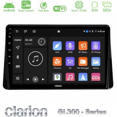 Clarion GL300 Series 4Core Android ClarionOS 2+32GB Mitsubishi Eclipse Cross 2018-2023 Navigation Multimedia Tablet 9