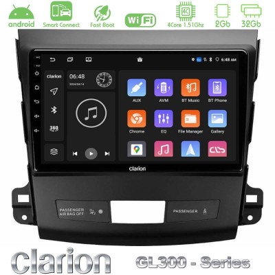 Clarion GL300 Series 4Core Android ClarionOS 2+32GB Mitsubishi Outlander/Citroen C-Crosser/Peugeot 4007 Navigation Multimedia Tablet 9