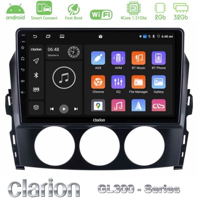 Clarion GL300 Series 4Core Android ClarionOS 2+32GB Mazda MX-5 2006-2008 Navigation Multimedia Tablet 9