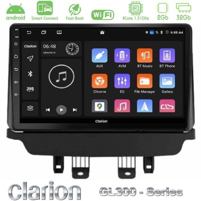 Clarion GL300 Series 4Core Android ClarionOS 2+32GB Mazda 2 2014-2021 Navigation Multimedia Tablet 9