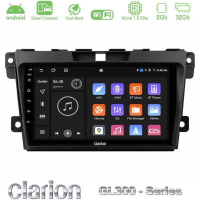 Clarion GL300 Series 4Core Android ClarionOS 2+32GB Mazda CX-7 2007-2011 Navigation Multimedia Tablet 9