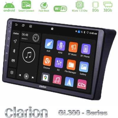 Clarion GL300 Series 4Core Android ClarionOS 2+32GB Nissan Navara D40 Navigation Multimedia Tablet 9