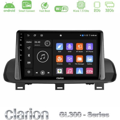 Clarion GL300 Series 4Core Android ClarionOS 2+32GB Nissan Qashqai J12 & X-Trail T33 Navigation Multimedia Tablet 10