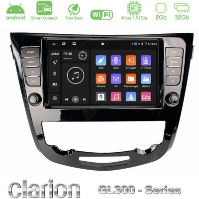 Clarion GL300 Series 4Core Android ClarionOS 2+32GB Nissan Qashqai J11 (AUTO A/C) Navigation Multimedia Tablet 9