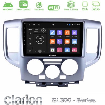 Clarion GL300 Series 4Core Android ClarionOS 2+32GB Nissan NV200 Navigation Multimedia Tablet 9