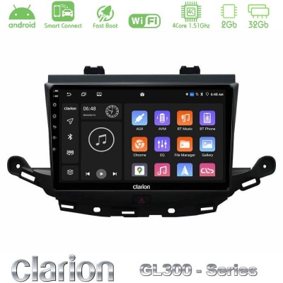 Clarion GL300 Series 4Core Android ClarionOS 2+32GB Opel Astra K 2015-2019 Navigation Multimedia Tablet 9