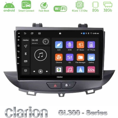 Clarion GL300 Series 4Core Android ClarionOS 2+32GB Opel Grandland/Crossland X Navigation Multimedia Tablet 9