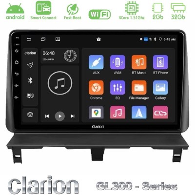 Clarion GL300 Series 4Core Android ClarionOS 2+32GB Peugeot Partner / Citroën Berlingo 2002-2008 Navigation Multimedia Tablet 9
