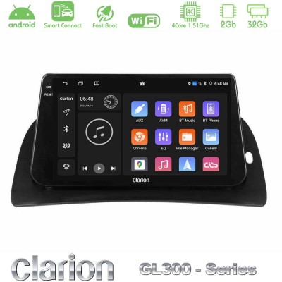Clarion GL300 Series 4Core Android ClarionOS 2+32GB Renault Kangoo 2013-2018/Nissan NV250 2019 - 2022 Navigation Multimedia Tablet 9