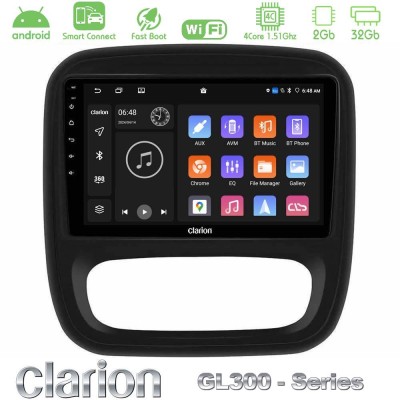 Clarion GL300 Series 4Core Android ClarionOS 2+32GB Renault/Nissan/Opel/Fiat Navigation Multimedia Tablet 9