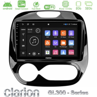 Clarion GL300 Series 4Core Android ClarionOS 2+32GB Renault Captur 2013-2019 (Auto AC) Navigation Multimedia Tablet 9