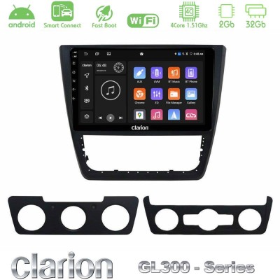 Clarion GL300 Series 4Core Android ClarionOS 2+32GB Skoda Yeti 2009-> Navigation Multimedia Tablet 10