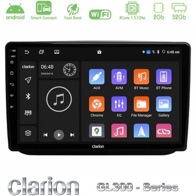 Clarion GL300 Series 4Core Android ClarionOS 2+32GB Skoda Fabia 2007-2014 Navigation Multimedia Tablet 10