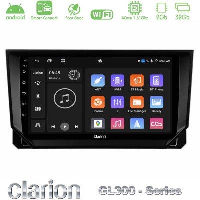 Clarion GL300 Series 4Core Android ClarionOS 2+32GB Seat Arona/Ibiza Navigation Multimedia Tablet 9