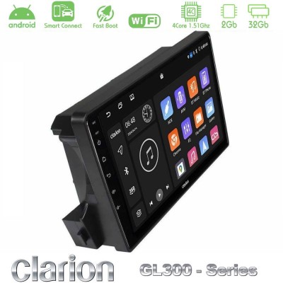 Clarion GL300 Series 4Core Android ClarionOS 2+32GB Ssangyong Actyon/Kyron 2005-2014 Navigation Multimedia Tablet 9
