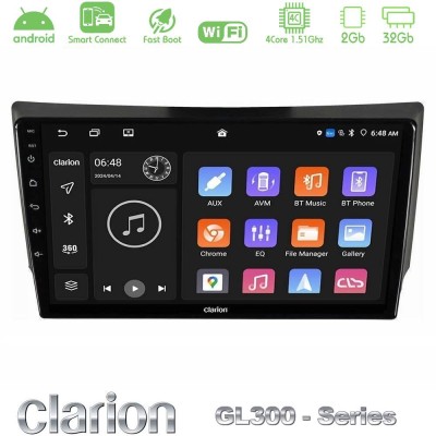 Clarion GL300 Series 4Core Android ClarionOS 2+32GB Ssangyong Rexton 2002-2006 Navigation Multimedia Tablet 9